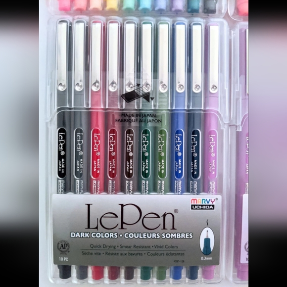 Marvy Uchida Le Pen Set Of 4 Pastel Bright Dark Neon - Picture 2 of 8